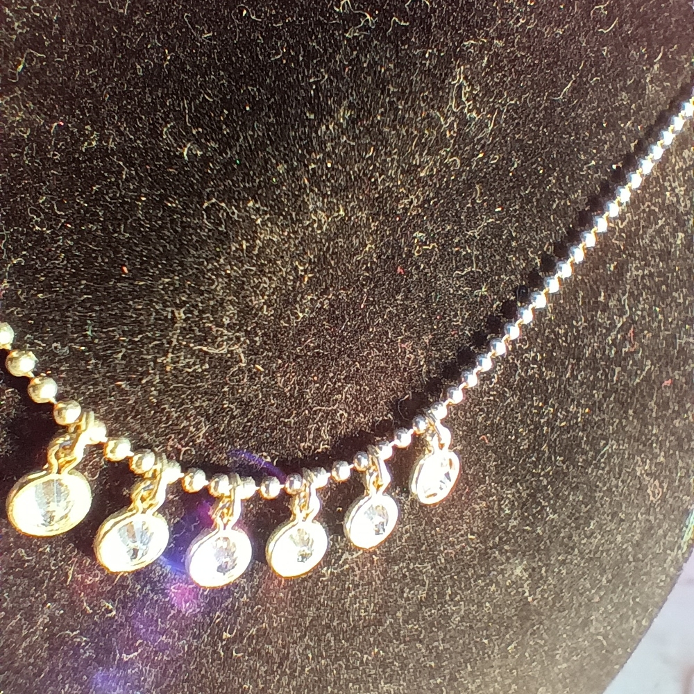 .925 Silver & 6 CZ Italian Necklace - Picture 8 of 9